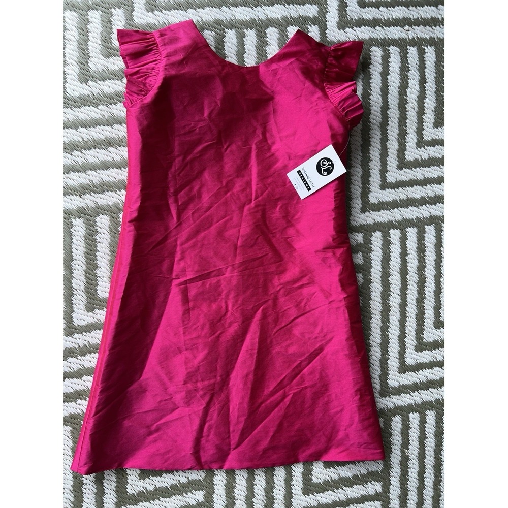 New $80 Susanne Lively Girls Fuchsia Pink Flutter Sleeve A-Line Party Dress 12